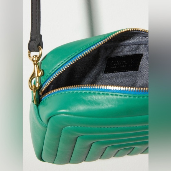 👑👑👑🔥Clare V. - Midi Sac, Channel Nappa Quilted in Kelly Green - Picture 3 of 9